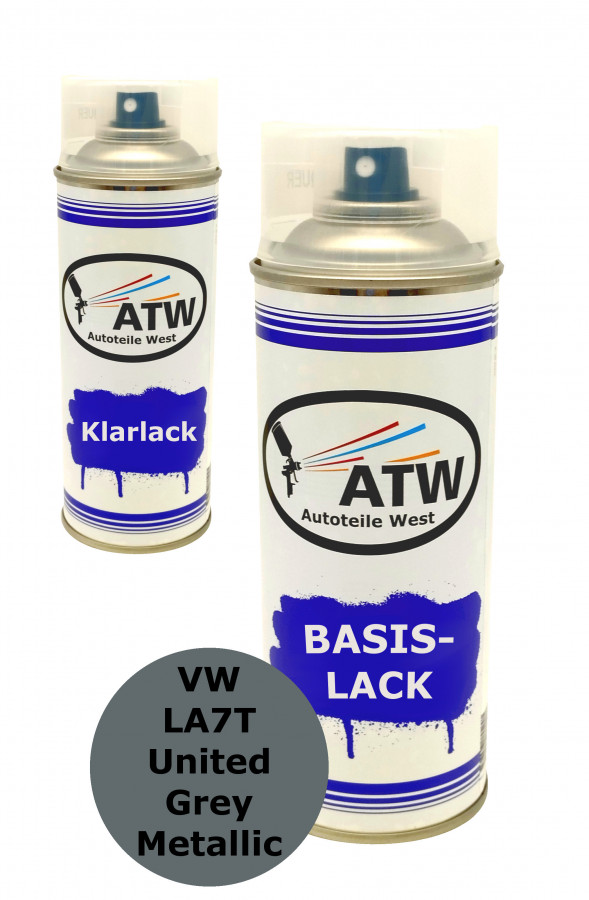 Autolack für VW LA7T United Grey Metallic+400ml Klarlack Set